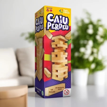 Jogo Caiu Perdeu – Torre de Madeira 54 Peças