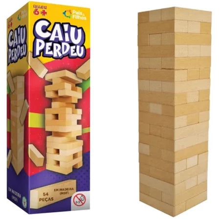 Jogo Caiu Perdeu – Torre de Madeira 54 Peças