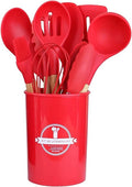 Kit Premium de 12 Utensílios de Silicone e Madeira 